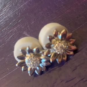 Silver Sunflower Earrings